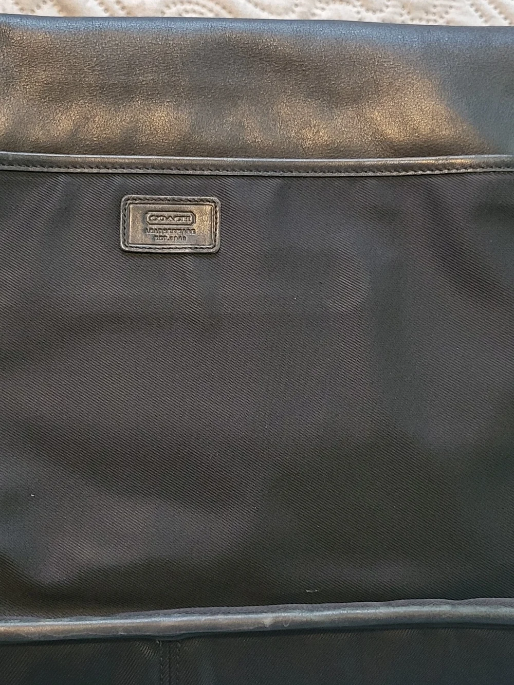 Coach Classic Black Messenger Briefcase - Leather And Nylon
